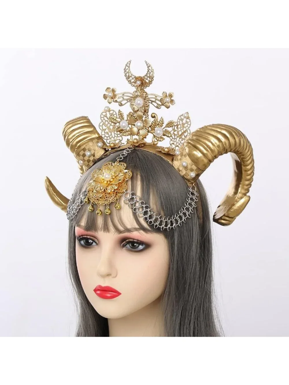 Goddess Halo Crown Headband with Spikes & Zip Ties - Sunburst Style Hair